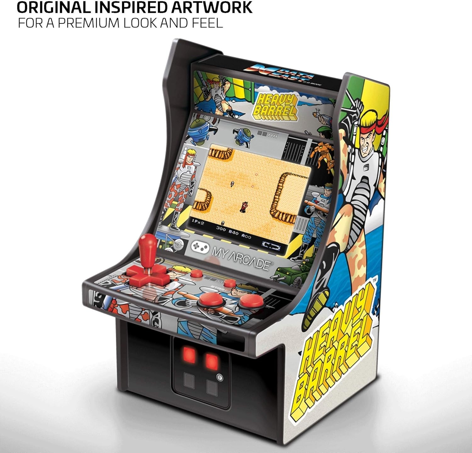 Authentic 6.75-Inch Mini Arcade Player – Heavy Barrel Retro Game Experience