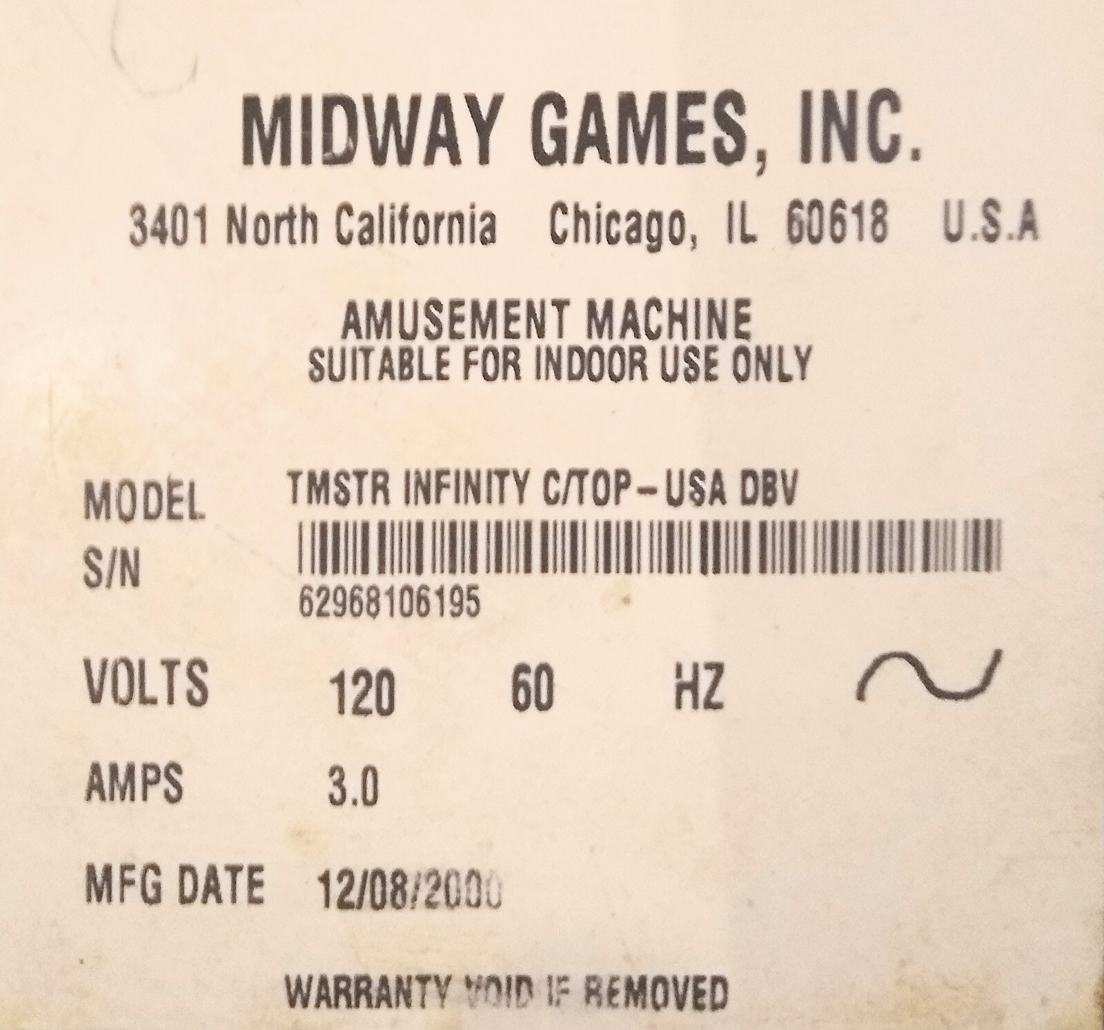 Midway Infinity Touchmaster Touch Master Screen Bar Video Game Playboy magazine