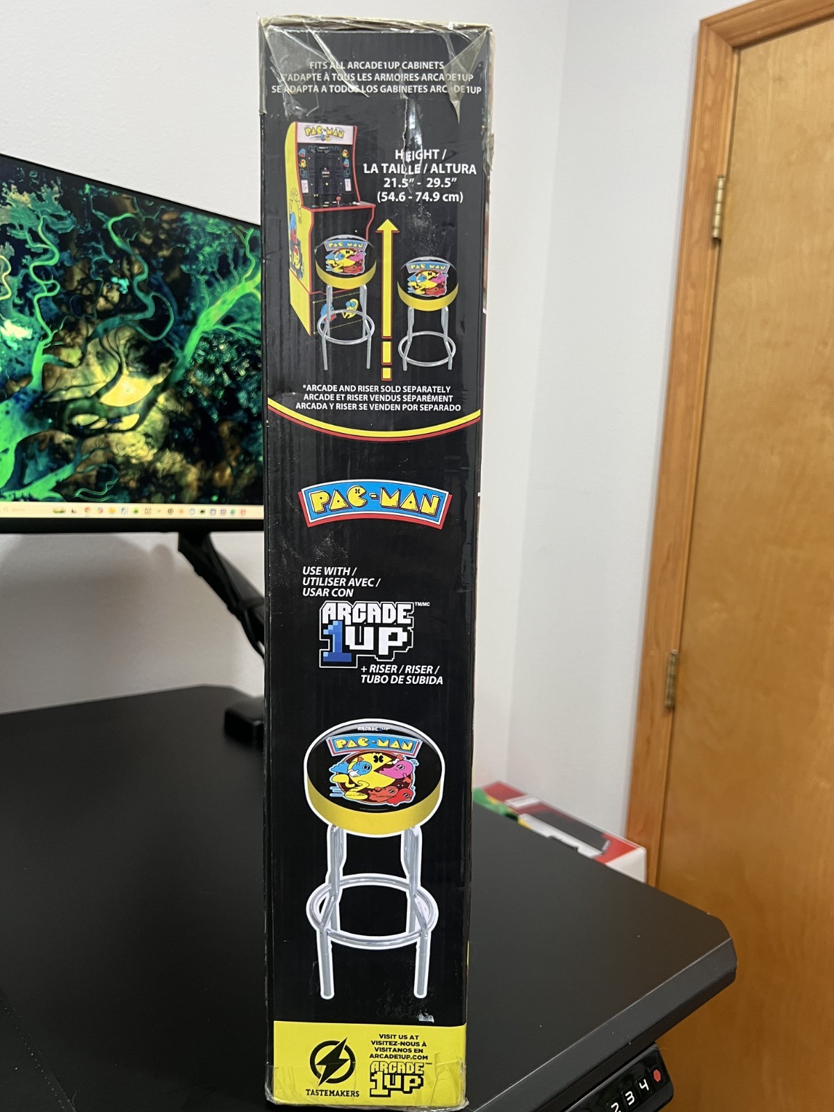 Arcade1Up Pac-Man Padded Gaming Stool Chrome
