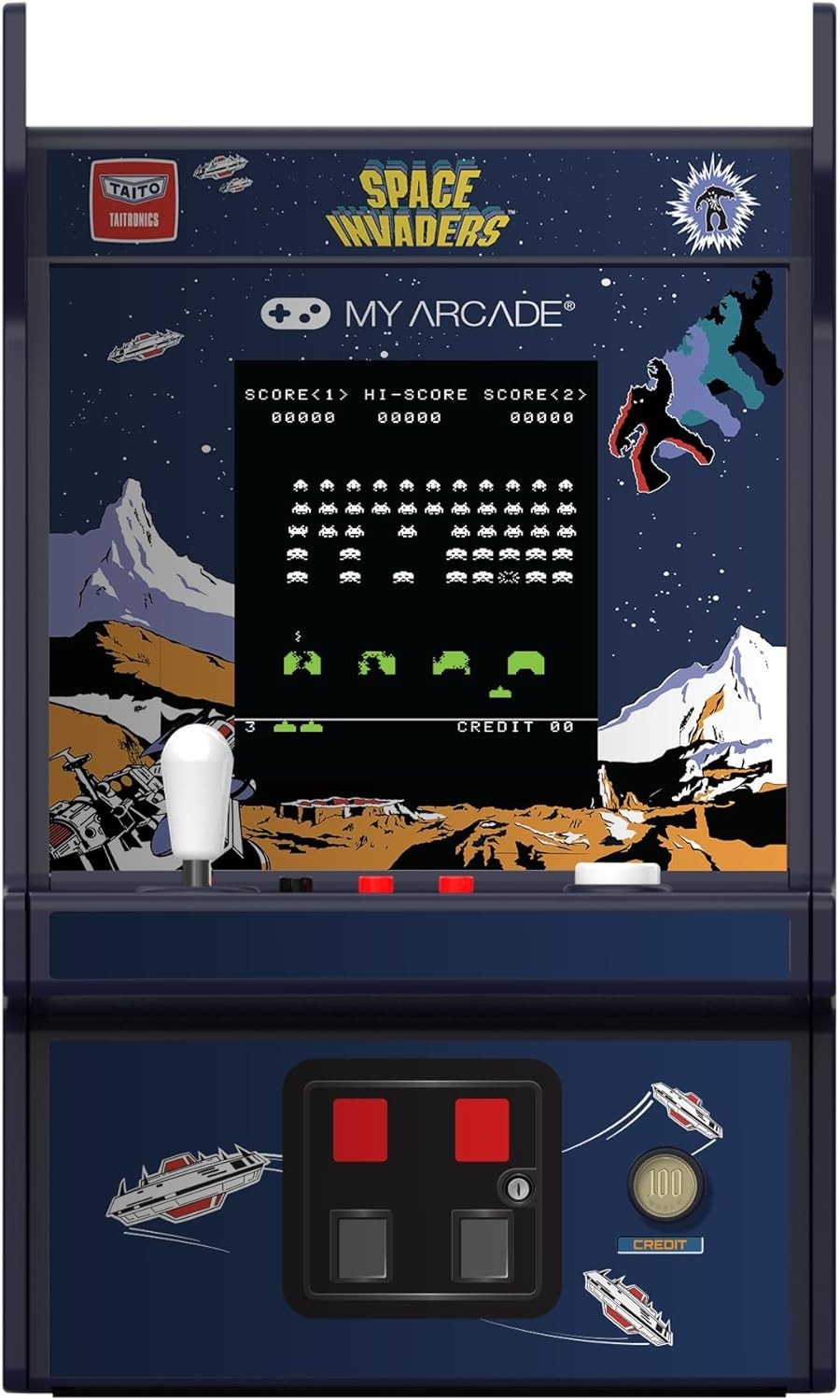 Portable Space Invaders Arcade – 6.75″ Mini Gaming Console with Built-in Speaker