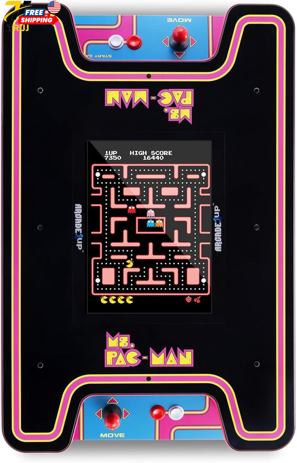 Arcade1Up Ms.Pac Man Head-To-Head Arcade Machine Retro Home Arcade Table with