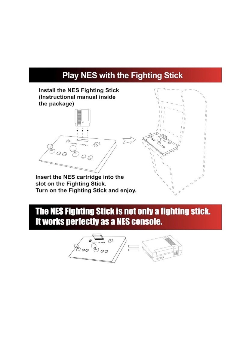 NES Fighting Stick for Arcade1Up Intec Intek Arcade 1up 1 Up One Nintendo NEW