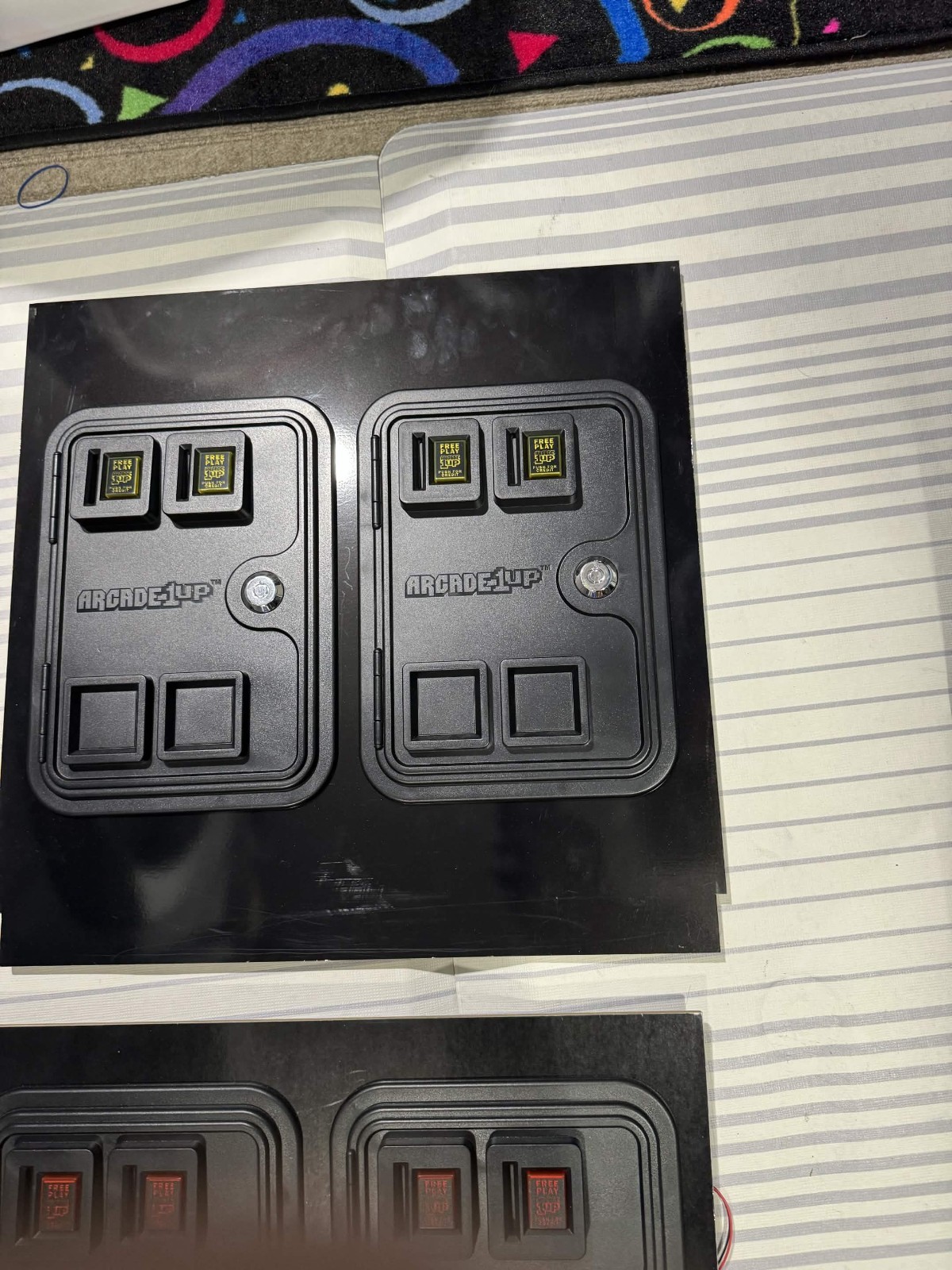 Arcade1Up kick plates for blitz and simpsons with 4 faux coin doors prewired I