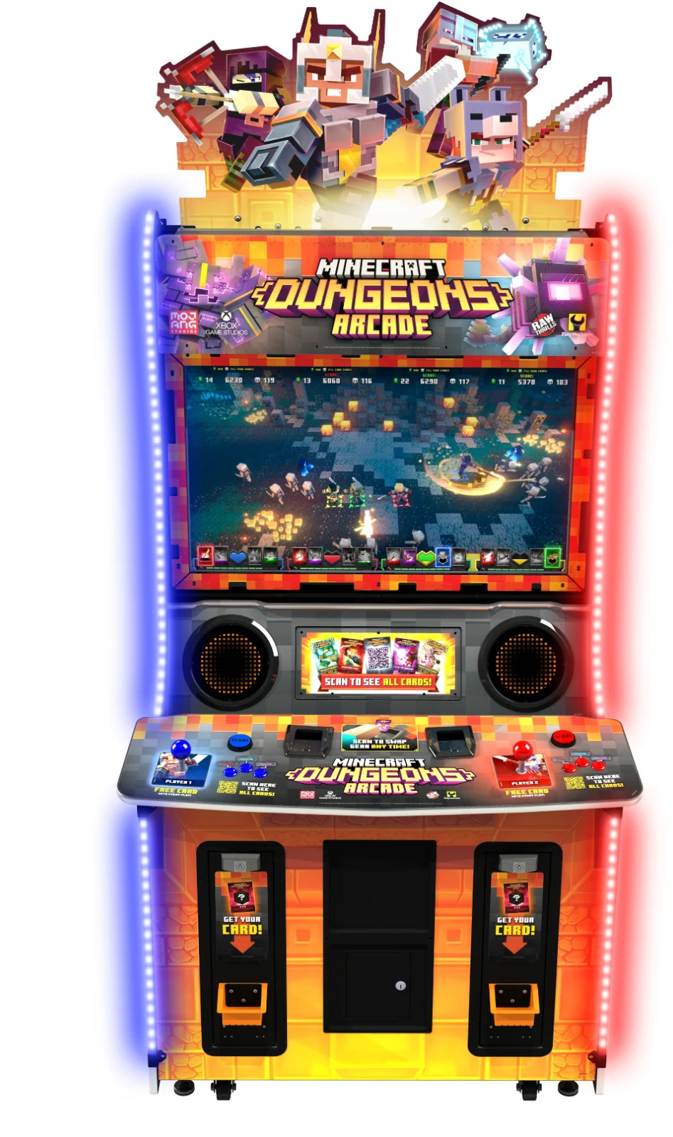 Raw Thrills Arcade Machine Minecraft Dungeons – 2 Player Card-Vending, Free Ship