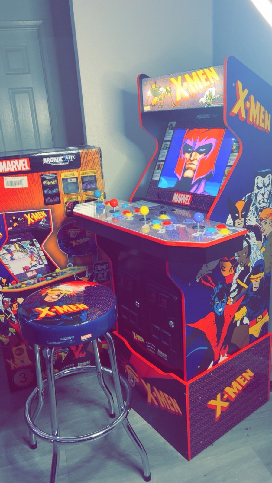 MARVEL Arcade1up X-MEN (4-player) w/stool & riser! GOLD SEALED!! Arcade Game 1up