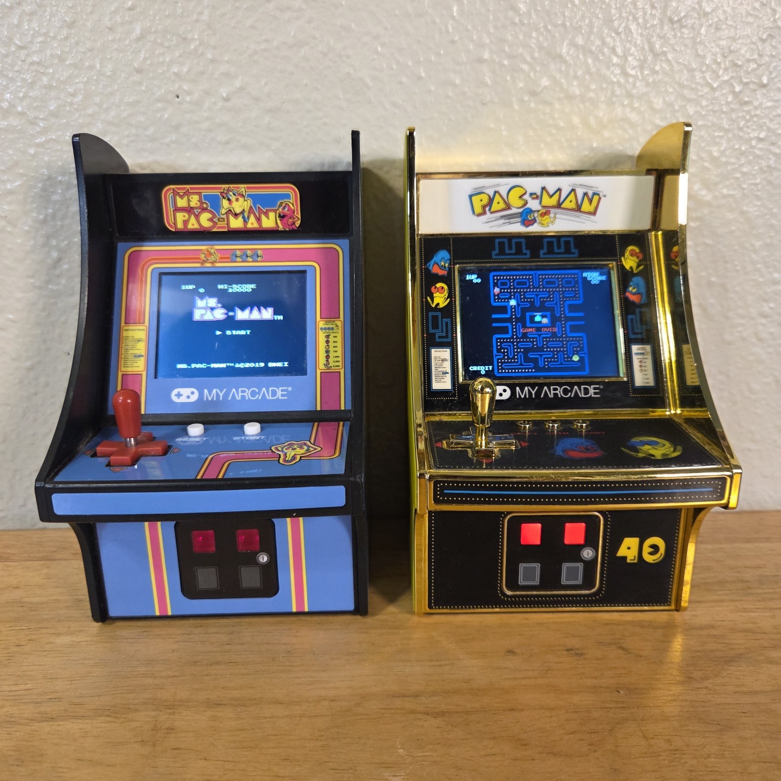 My Arcade Pac-Man 40th Anniversary Gold Edition & Ms Pac Man Mini Arcade Cabinet