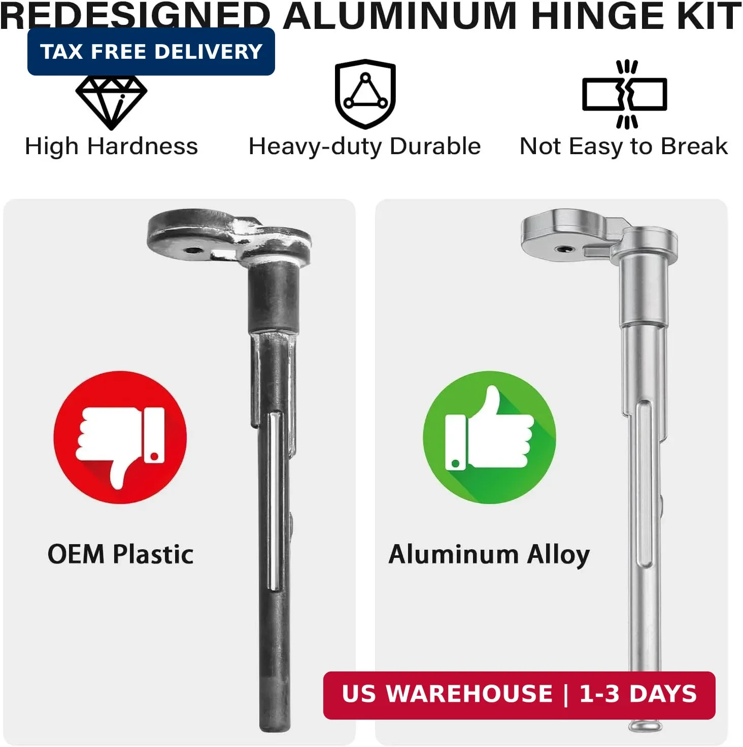 Permanent Fuel Tank Repair Kit, Fuel Door Hinge Pin with Gas Door Spring | for 2