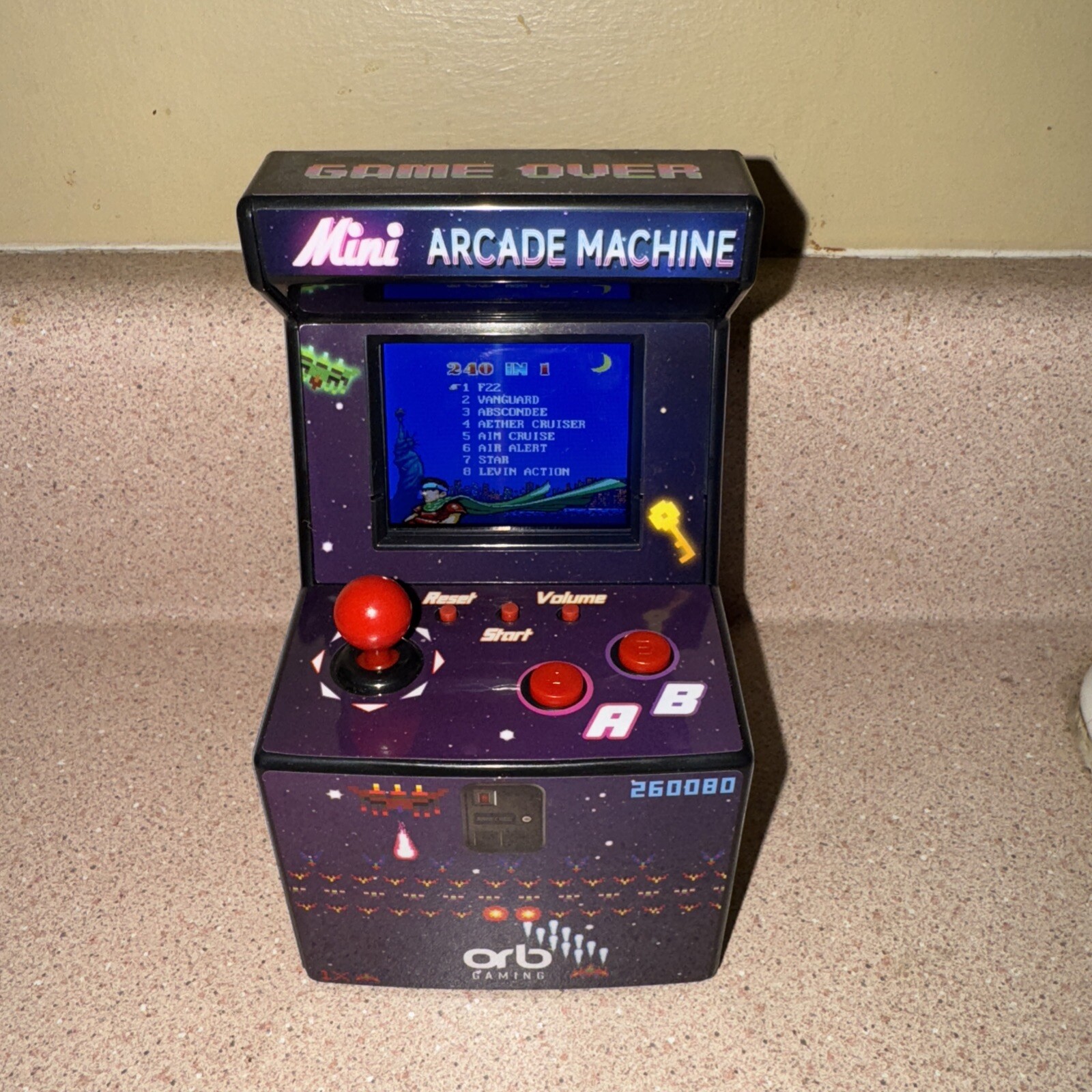 Orb Game Over Mini Arcade Machine Retro Includes Box Tested-Works Perfectly