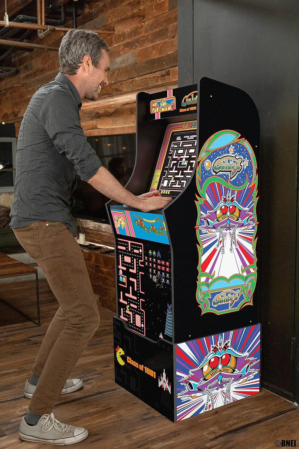 Class of ’81 1UP Arcade Game 5′ Cabinet w/Riser 12 Classic Games – New
