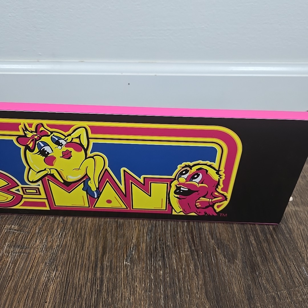 Arcade1Up Ms Pac-Man 40th Anniversary Stand UP Arcade Marquee & Speakers