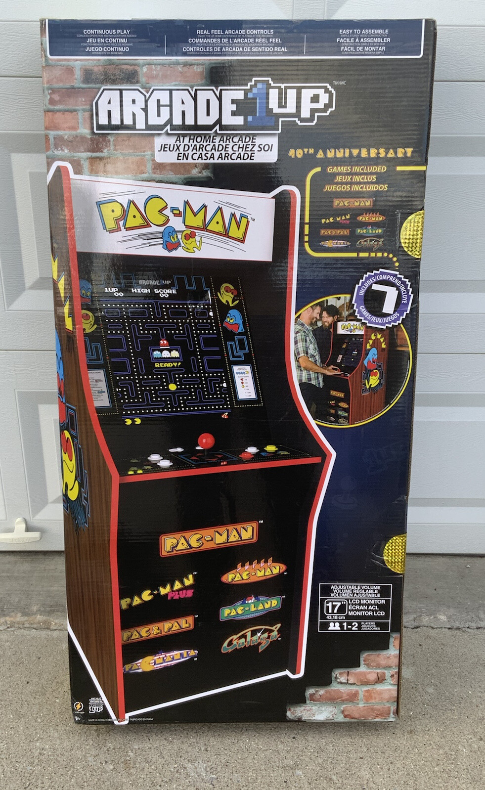 ARCADE1UP PAC-MAN 40th ANNIVERSARY Cabinet Game w/RISER, CHAIR +7 GAMES I/C