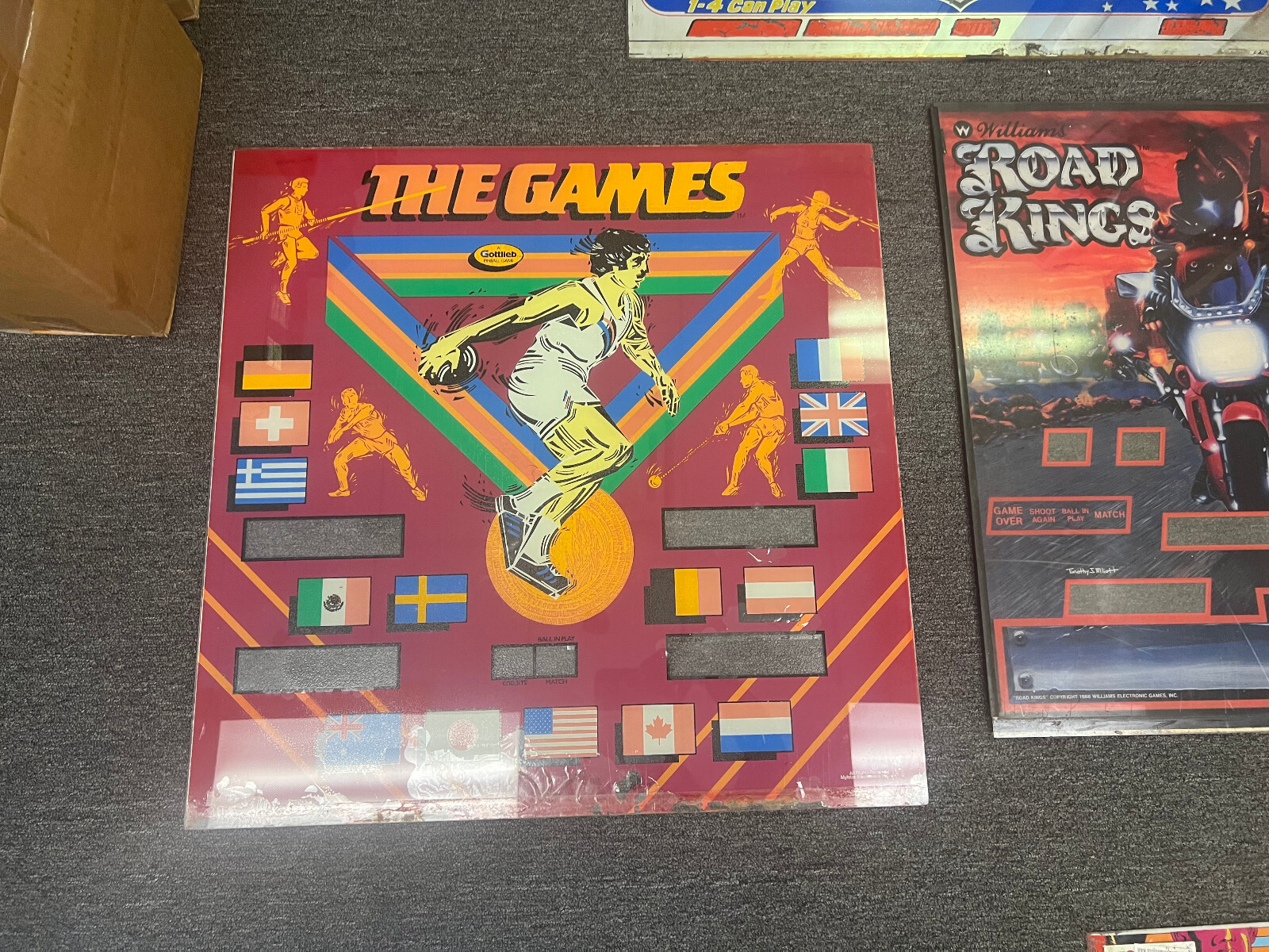 THE GAMES Pinball BACKGLASS by GOTTLIEB 1984
