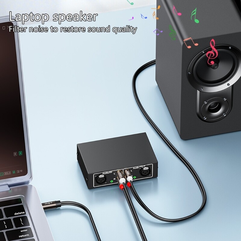 HiFi Stereo Audios Splitter Box 4 in 1 Out Bidirectional Noiseless RCAs LR