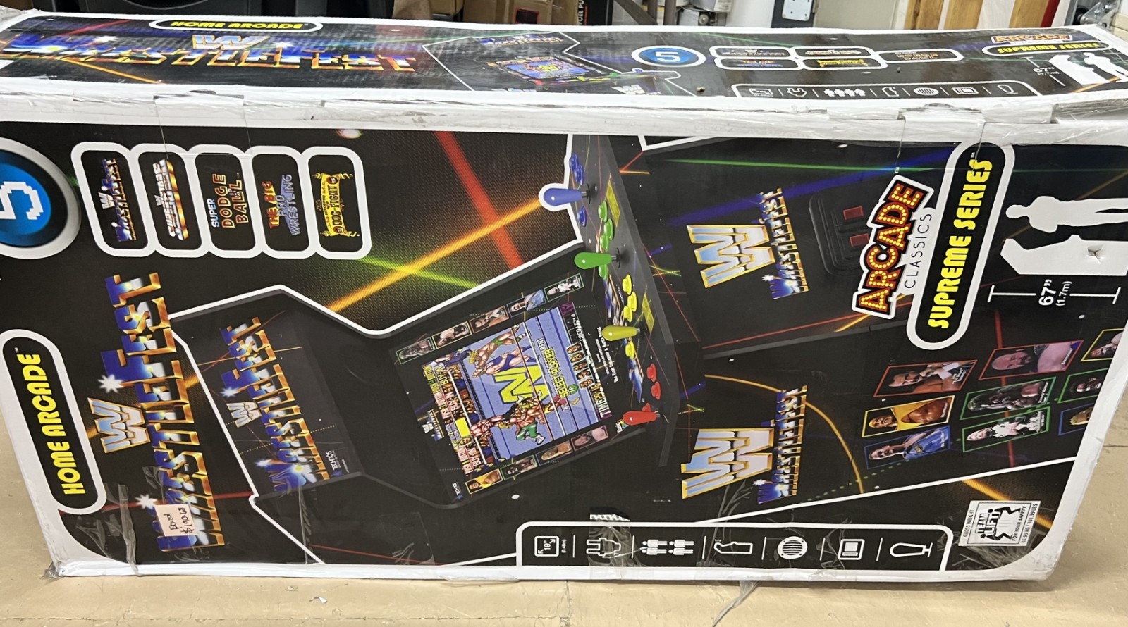 4 Player WWE Wrestlemania Supreme Series Premium Arcade Cabinet 5 Games Included