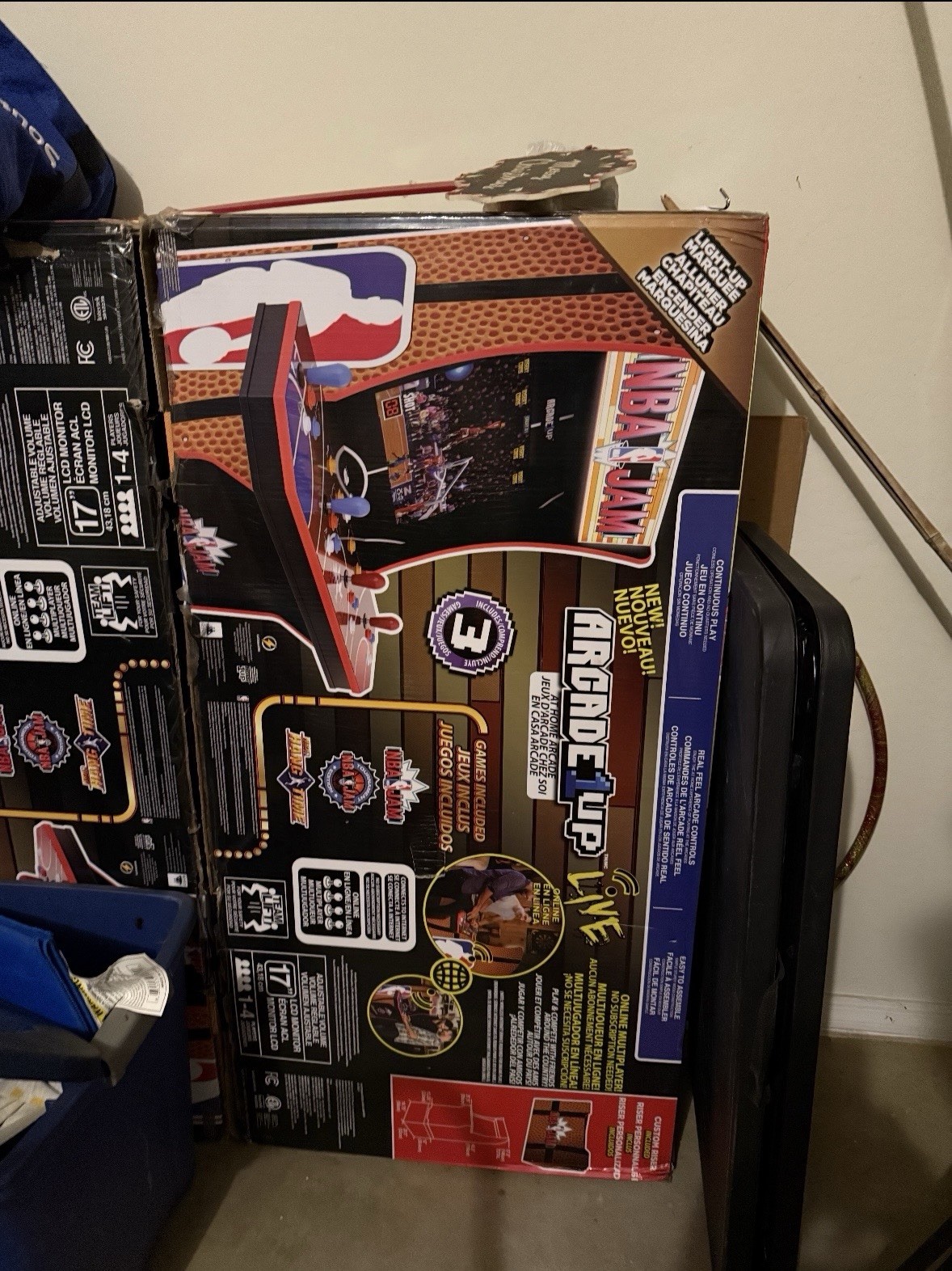 Arcade1Up NBA Jam 4-Player Arcade Cabinet w/ Riser Light-Up Marquee NEW