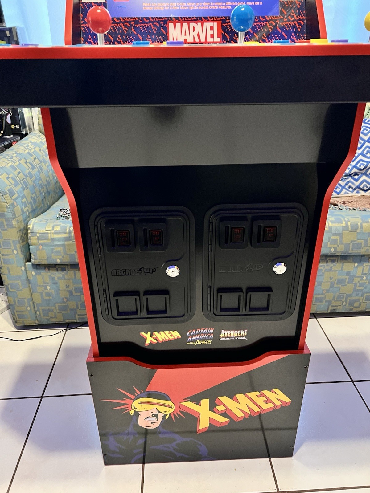 Arcade1Up Marvel X-Men 4 Player 3 Games Arcade Machine Stool & Riser RARE 🔥