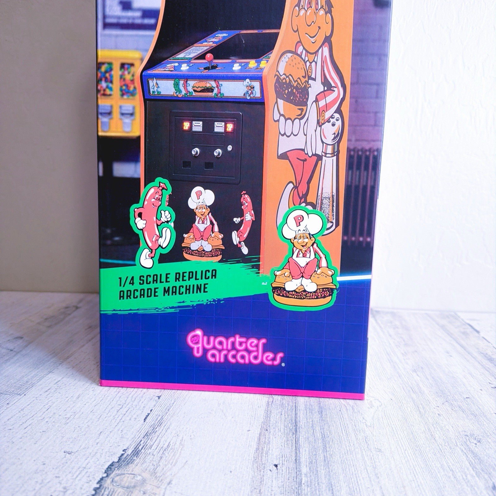 Burger Time Quarter Arcades 1/4 Scale Wooden Replica (New In Box) Original ROM