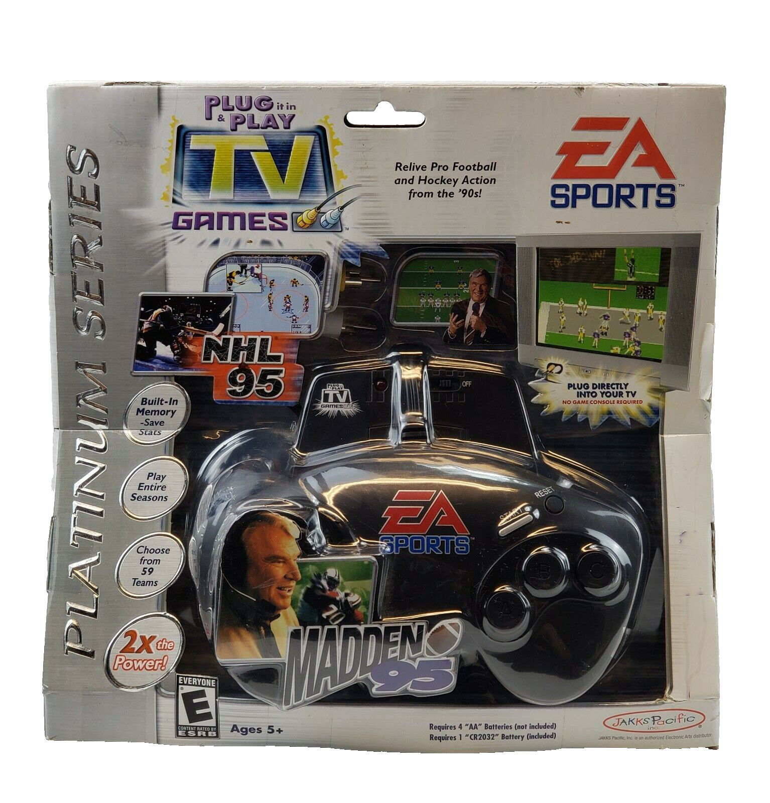 EA Sports Madden 95 & NHL 95 Plug & Play TV Game – Jakks Pacific 2004 Retro