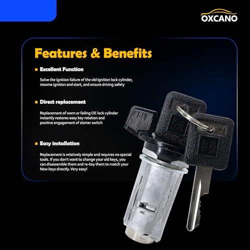 Ignition Switch Lock Cylinder with Key Compatible with Chevy GMC C1500 924-791