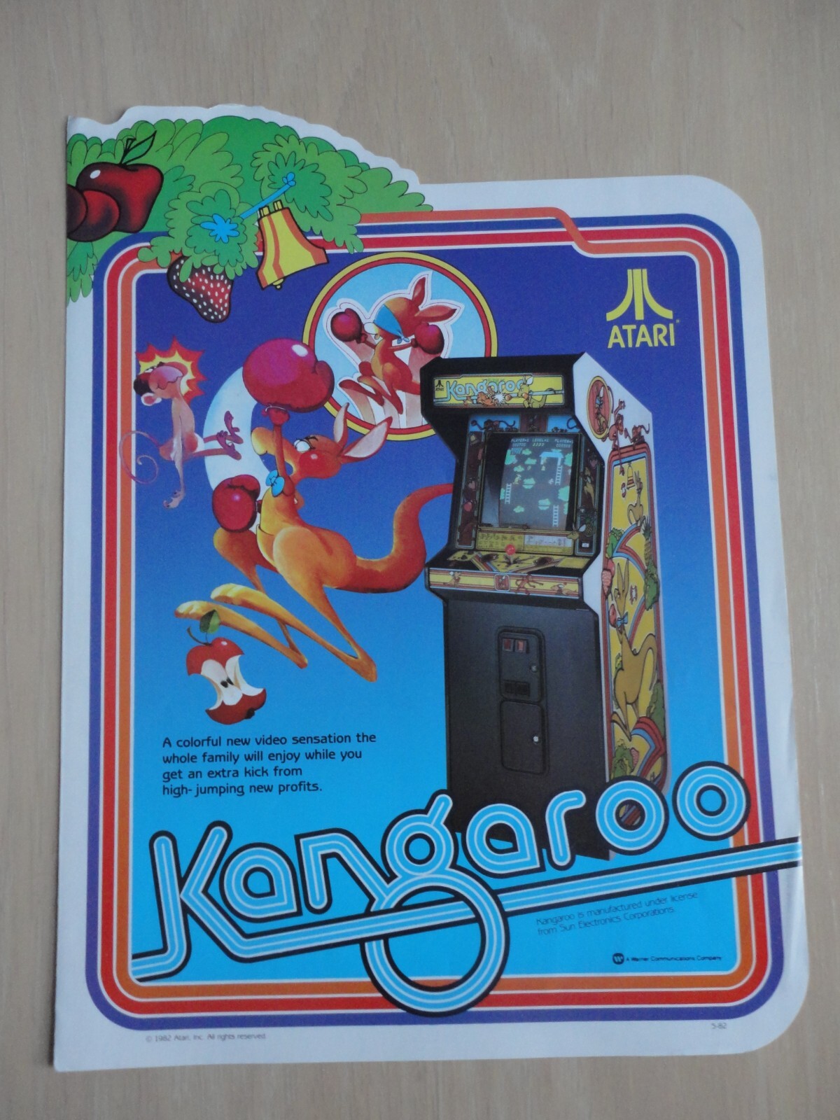 Kangaroo Video Arcade Machine Flyer Original Atari Brochure
