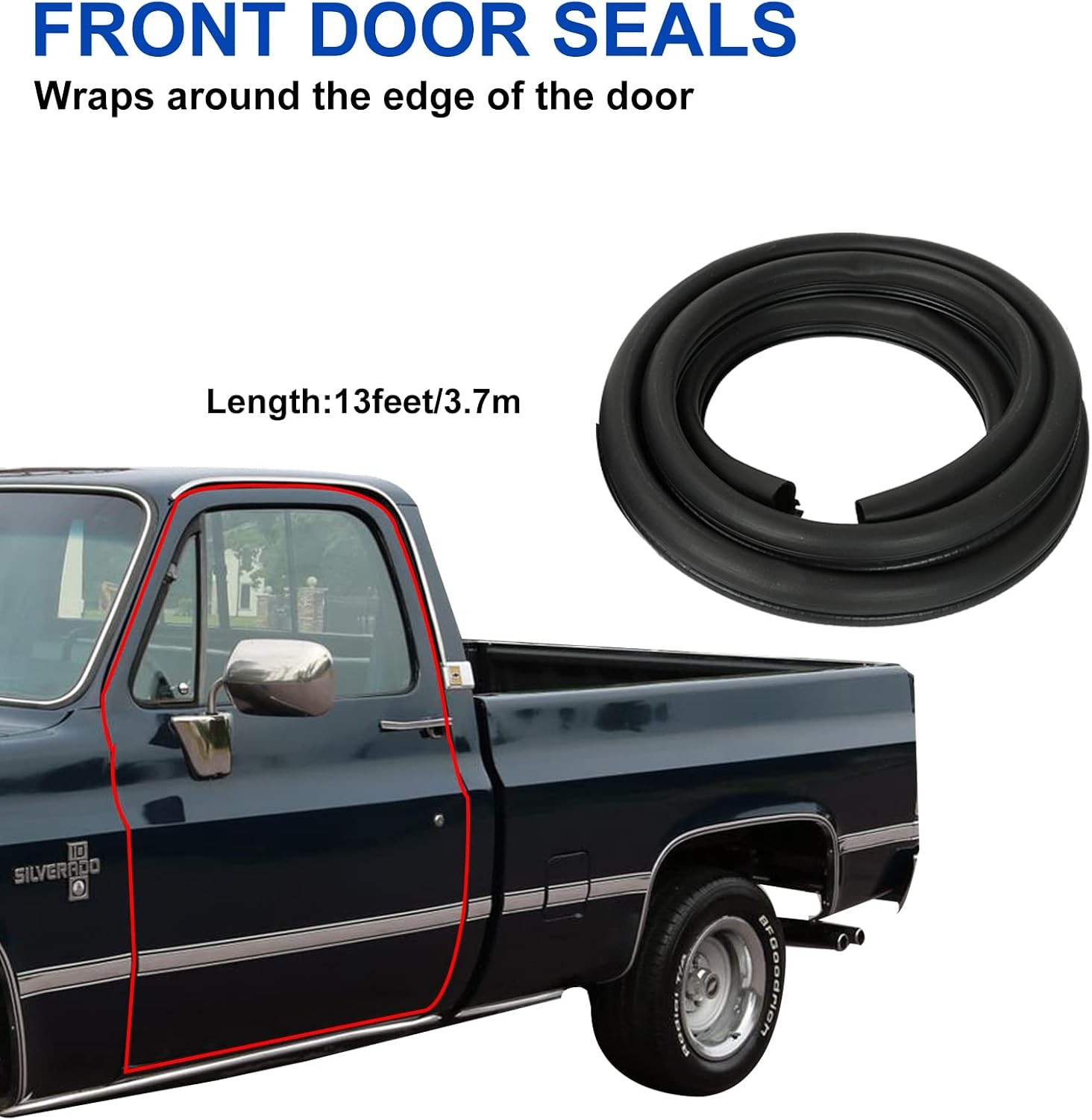 Front Door Window Molding Rubber Felt Trim Seal Weatherstrip Kit | Compatible