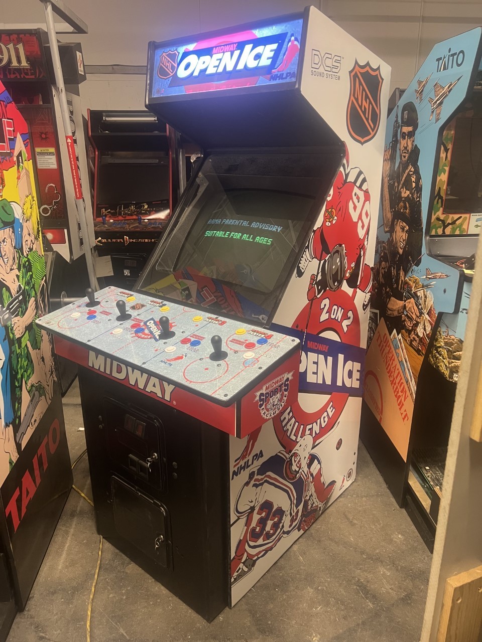 NHL OPEN ICE ARCADE MACHINE by MIDWAY 1995 – 4 PLAYER (Excellent Condition)