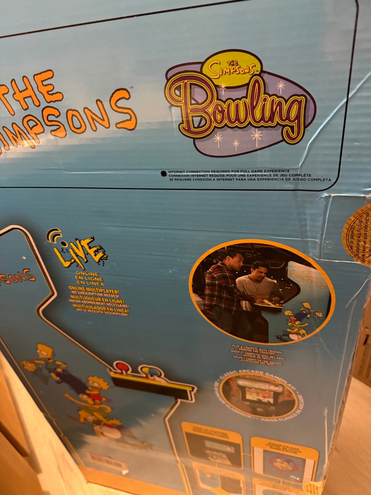 The Simpsons Arcade1up w/ Riser, Stool & Tin Sign Sealed in Box SIB Brand New!