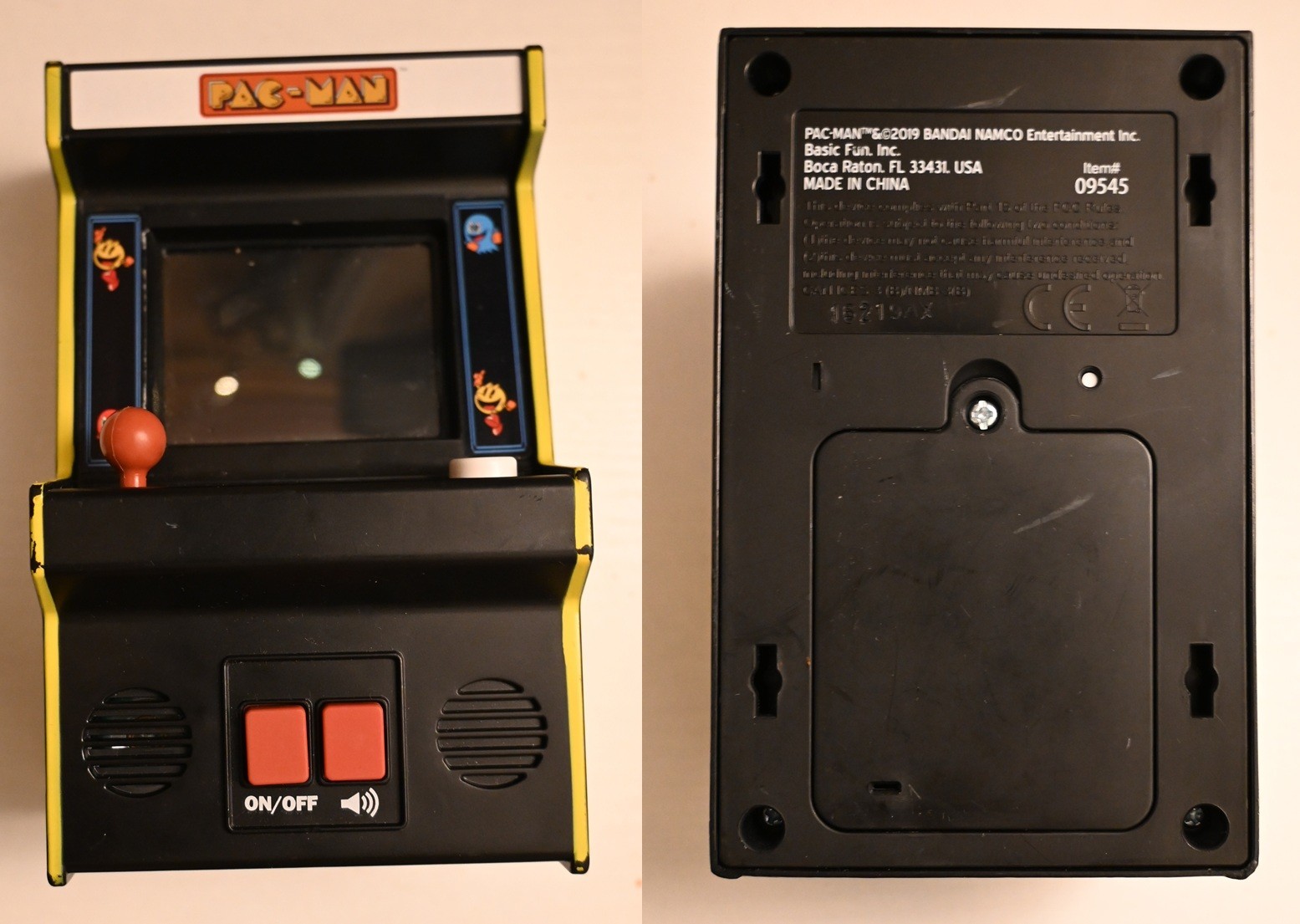 Pac Man toy arcade game – 2019 – Basic Fun #095345 – Tested & Working!