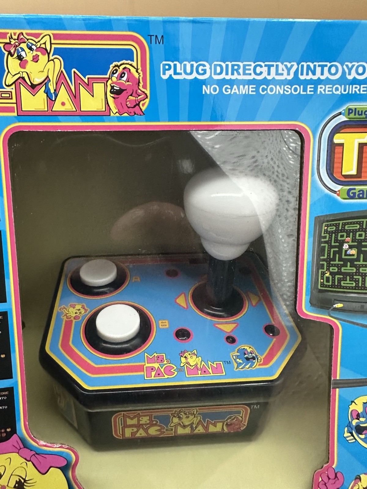 Ms. Pac-man ORIGINAL BOX OF 1993 PLUG DIRECTLY INTO TV Brand New