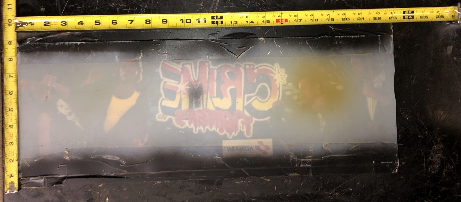 VINTAGE ARCADE VIDEO GAME ORIGINAL MARQUEE OVERLAY “Crime Fighter” Konami
