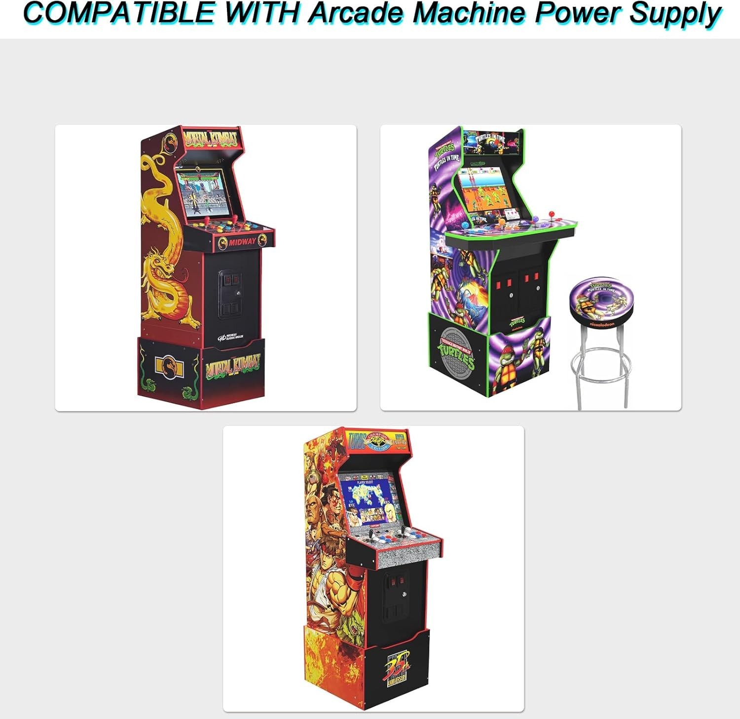 Arcade1up Power Supply: 12V Charger with Safety Protections – 90W Performance
