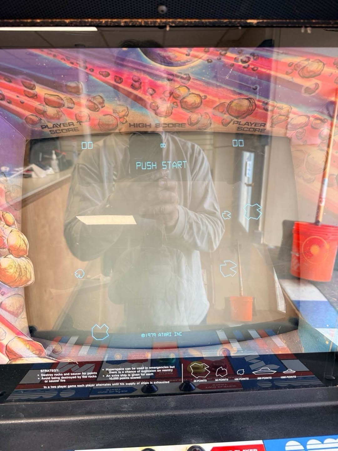 Atari Asteroids Original 1979 Classic Arcade Machine Black Cabinet Vintage Game