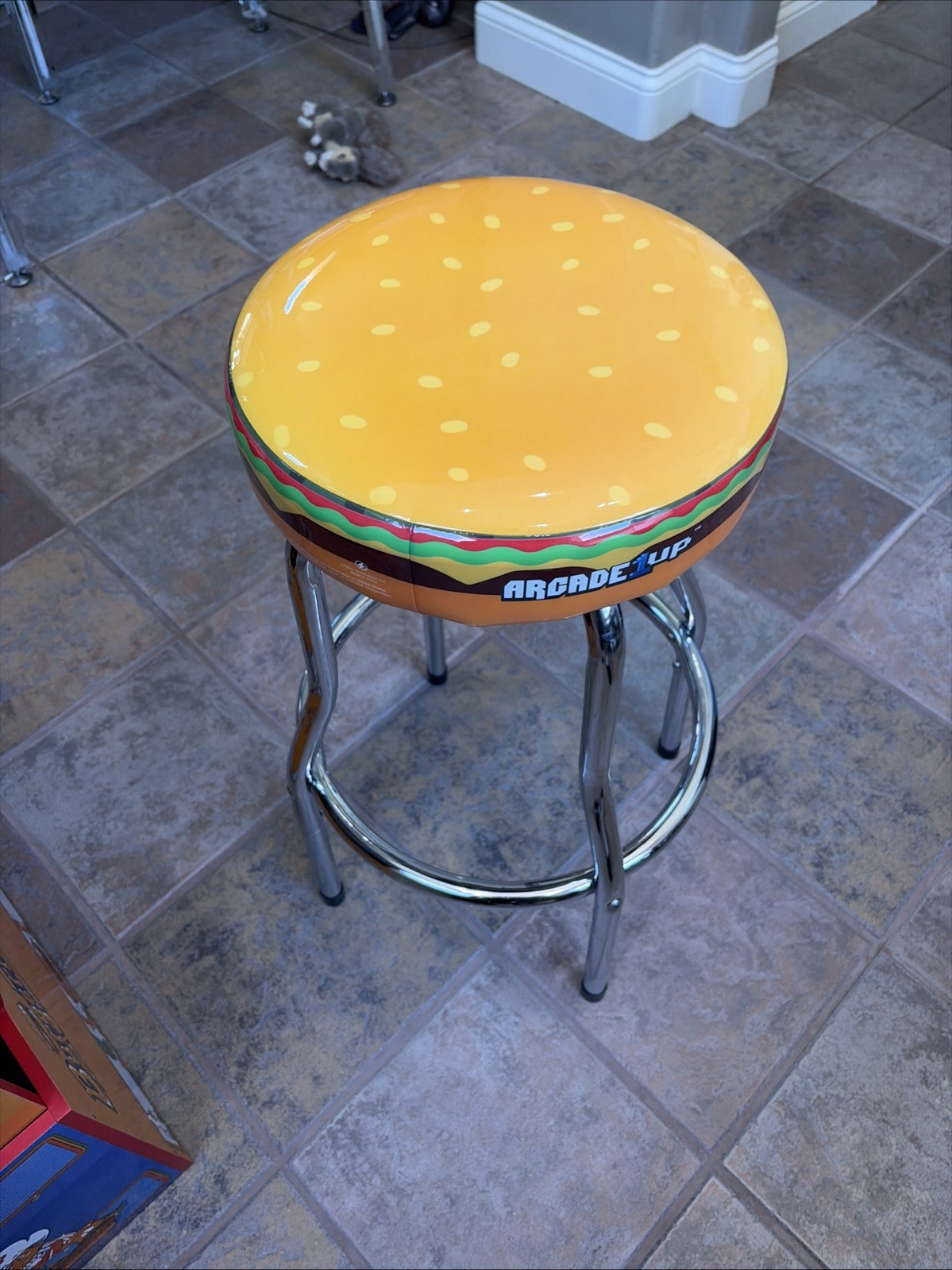 BurgerTime Arcade1up w/Stool, Riser & CoA! Burger Time Arcade Game Machine 1up !