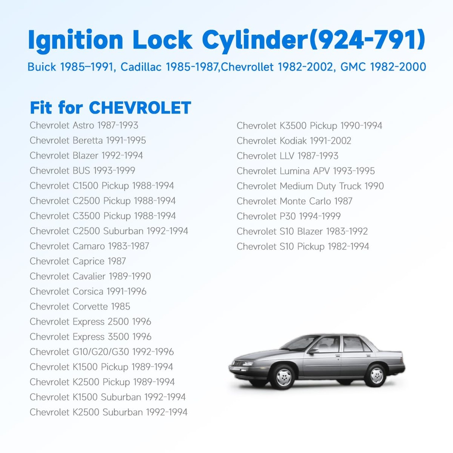 924-791 Ignition Switch Lock Cylinder with Keys Fit for GMC 1500 / Sonoma 199…