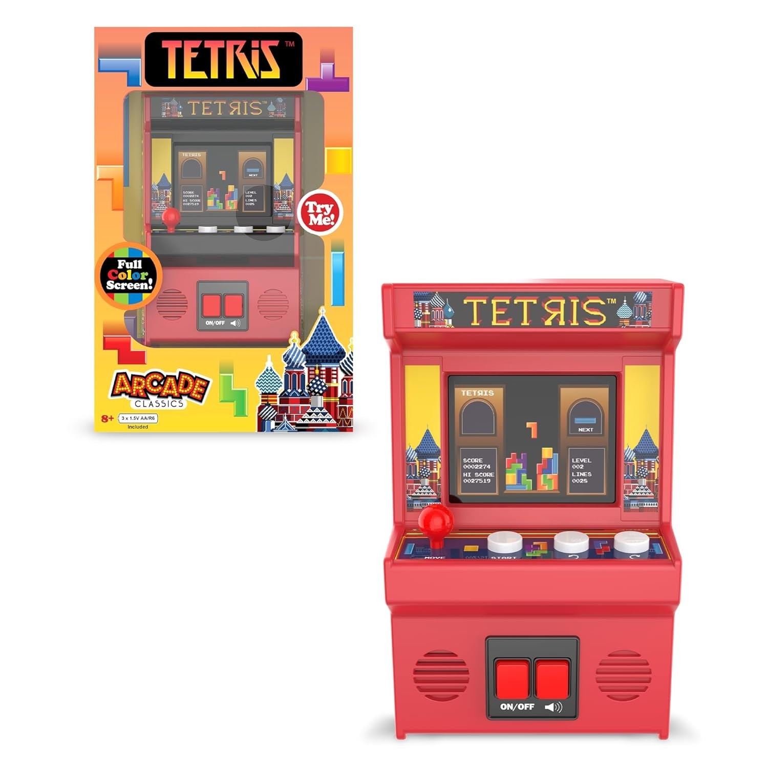 Miniature Arcade Game Console with Classic Gameplay and Easy Button Control