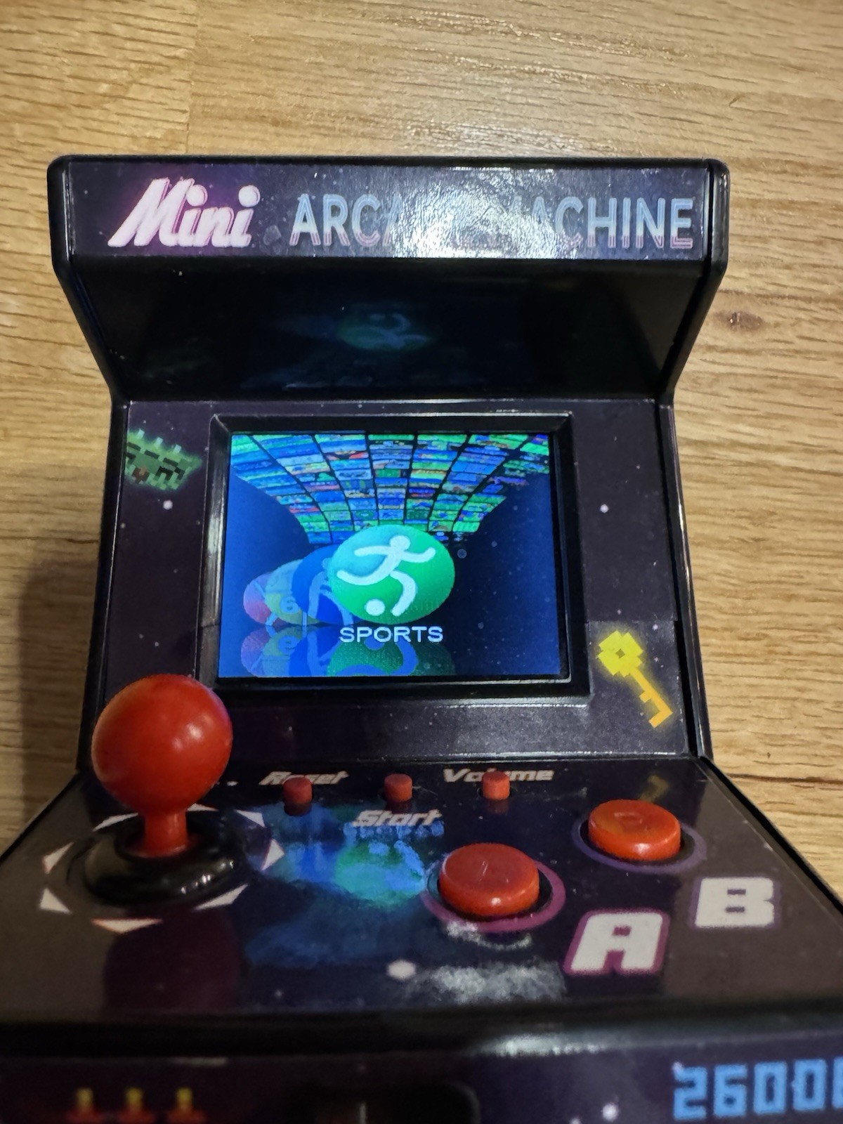 Mini Arcade Machine, 240 Built-In 8-Bit Games, 2.5” Full Colour Screen, 8-Way Jo