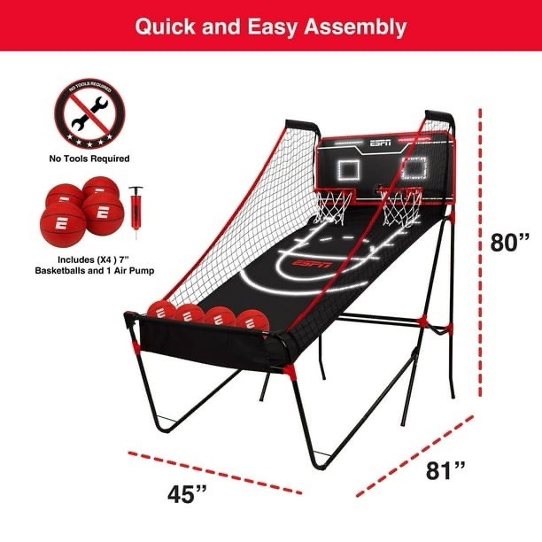 ESPN Pro Competition LED 2-Player Arcade Basketball