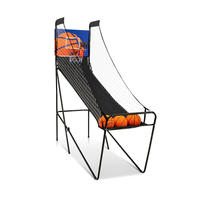 Foldable Single Shot Basketball Arcade Game with Electronic Scorer