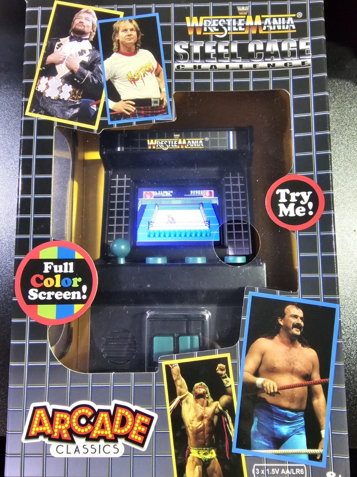 WWE Wrestlemania Mini Arcade Full Color Steel Cage New In Box NEW IN BOX!