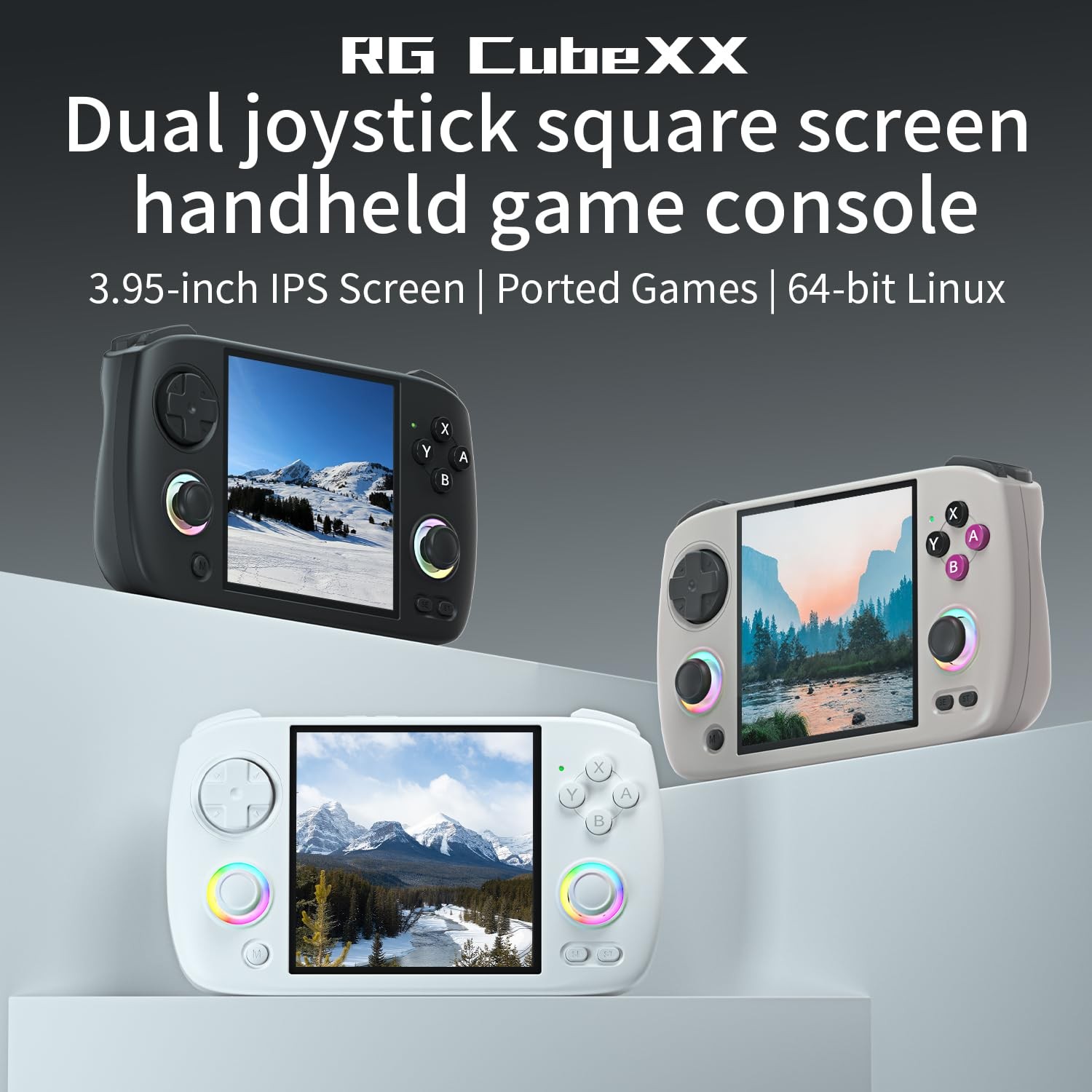 RG Cubexx Retro Game Handheld 3.95 Inch IPS 0.6 x 1.79 x 15.7 inches, Grey