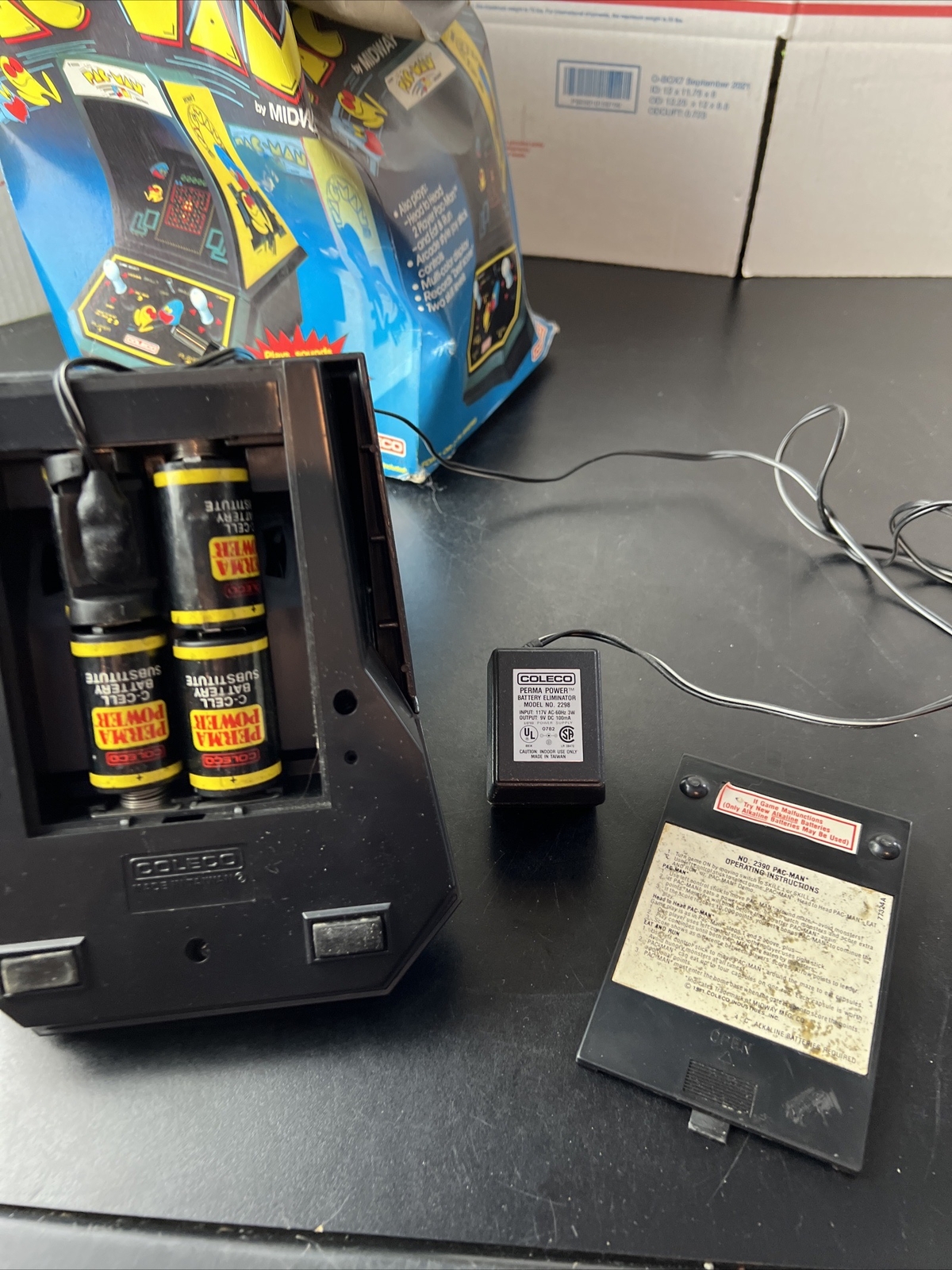 1981 COLECO Mini Arcade PAC-MAN Video Game Midway Tested W/Perma Power Battery