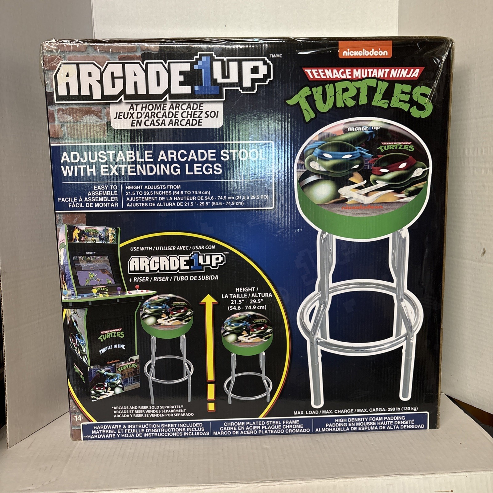 Arcade1UP Teenage Mutant Ninja Turtles TMNT Arcade Stool **BRAND NEW** In Box