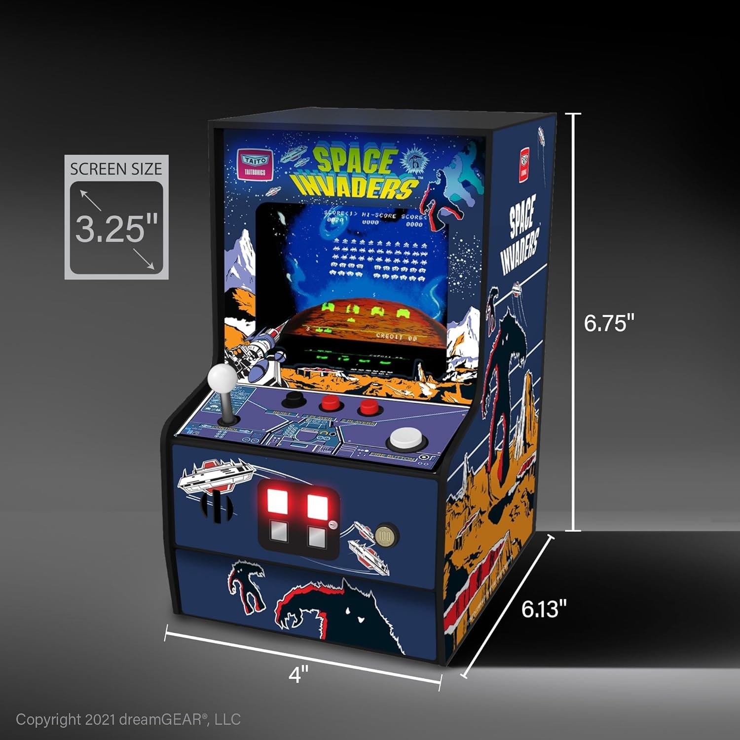 Playable Space Invaders Micro Player | 6.75″ Screen | Retro Gaming | Collectible