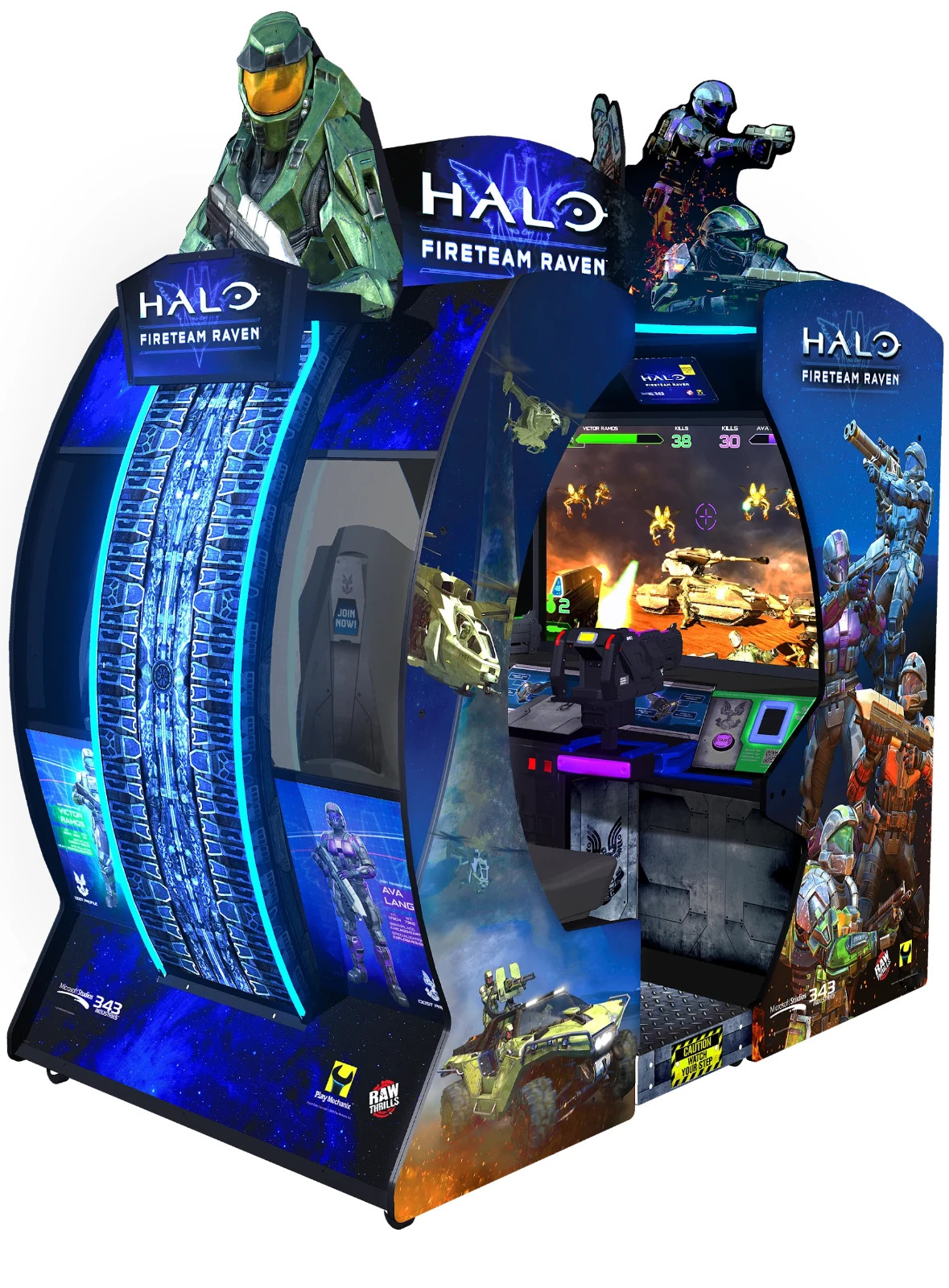 RAW THRILLS Halo Fireteam Raven – 2 Player Arcade Machine-6 missions. SHIPS FREE