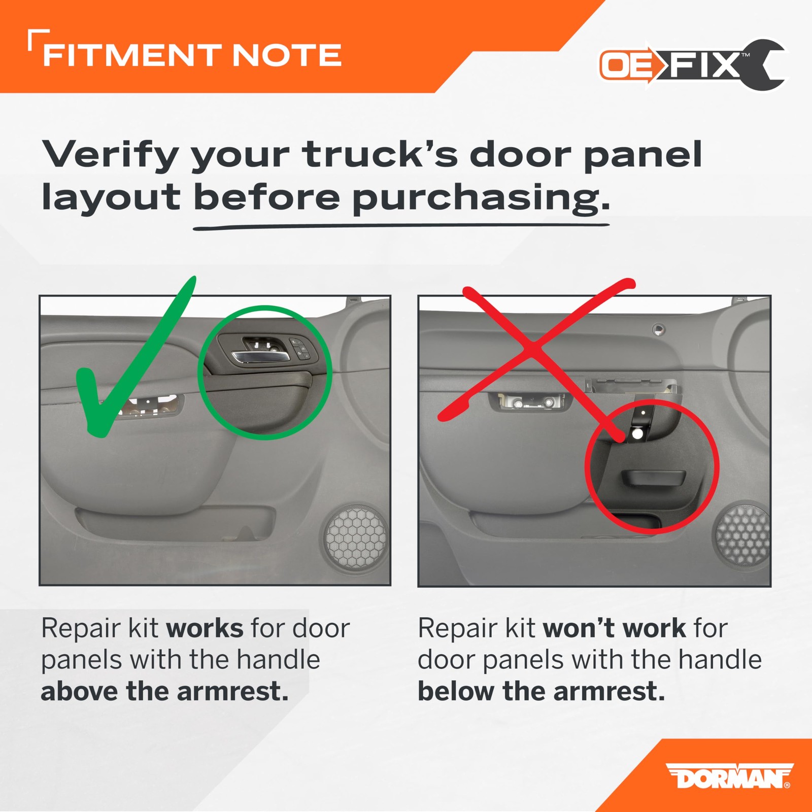 Dorman OE FIX Black Armrest Repair Kit for Chevy GMC SUVs and Trucks