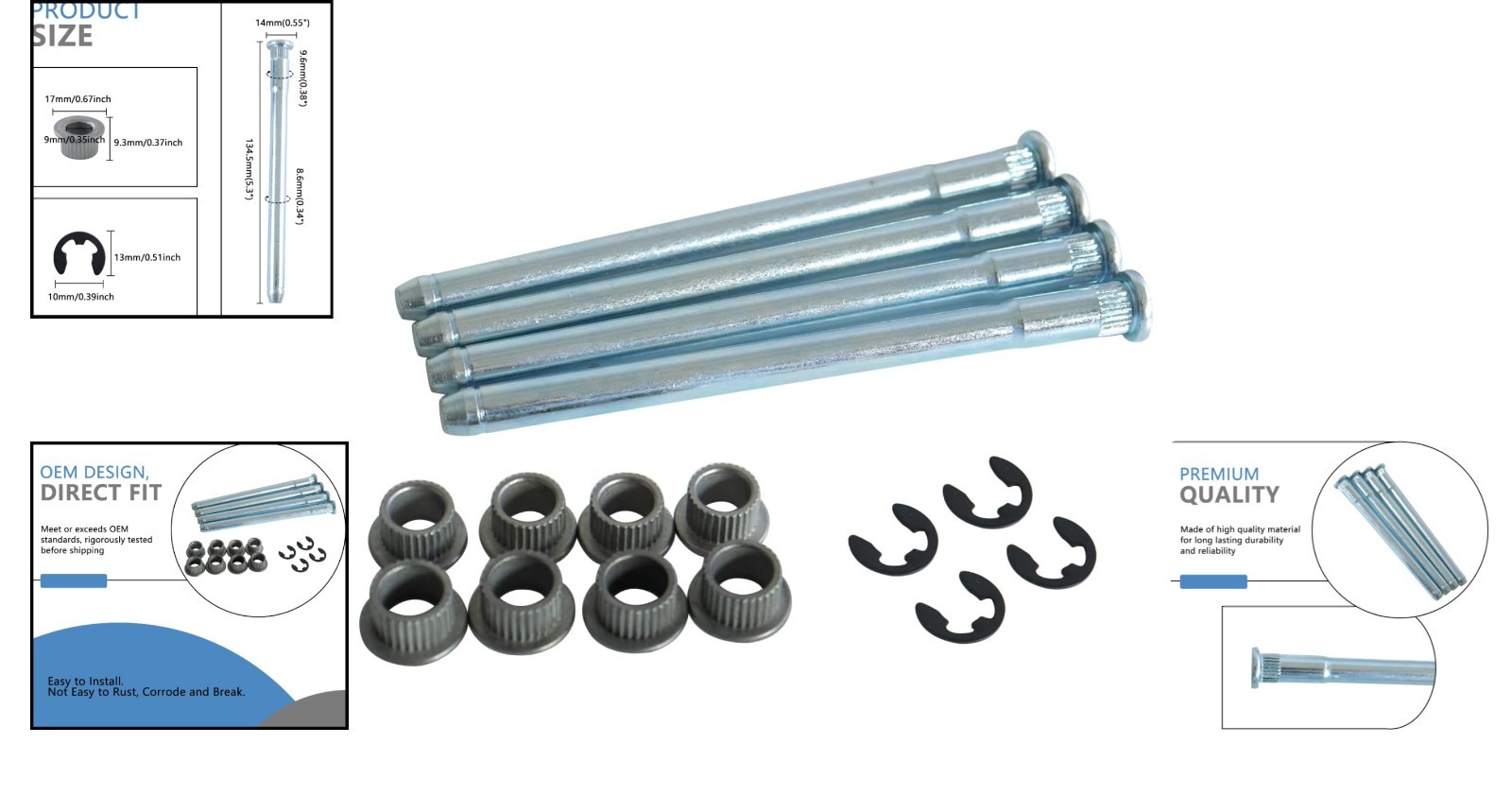 “Door Hinge Pin Bushing Repair Kit for Chevy GMC 1500 2500 3500 Tahoe Suburban”