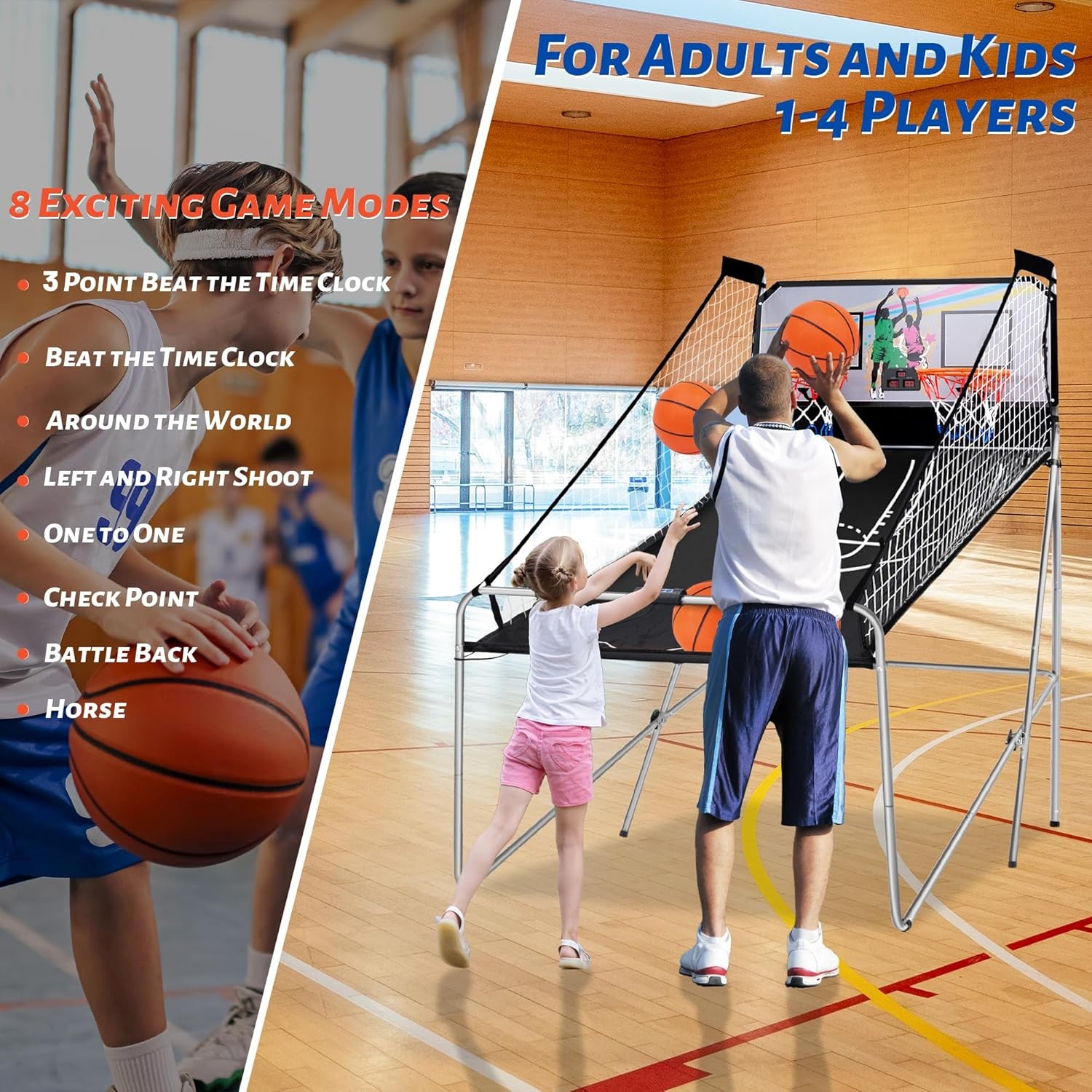 2 Player Electronic Basketball Game with Scoring