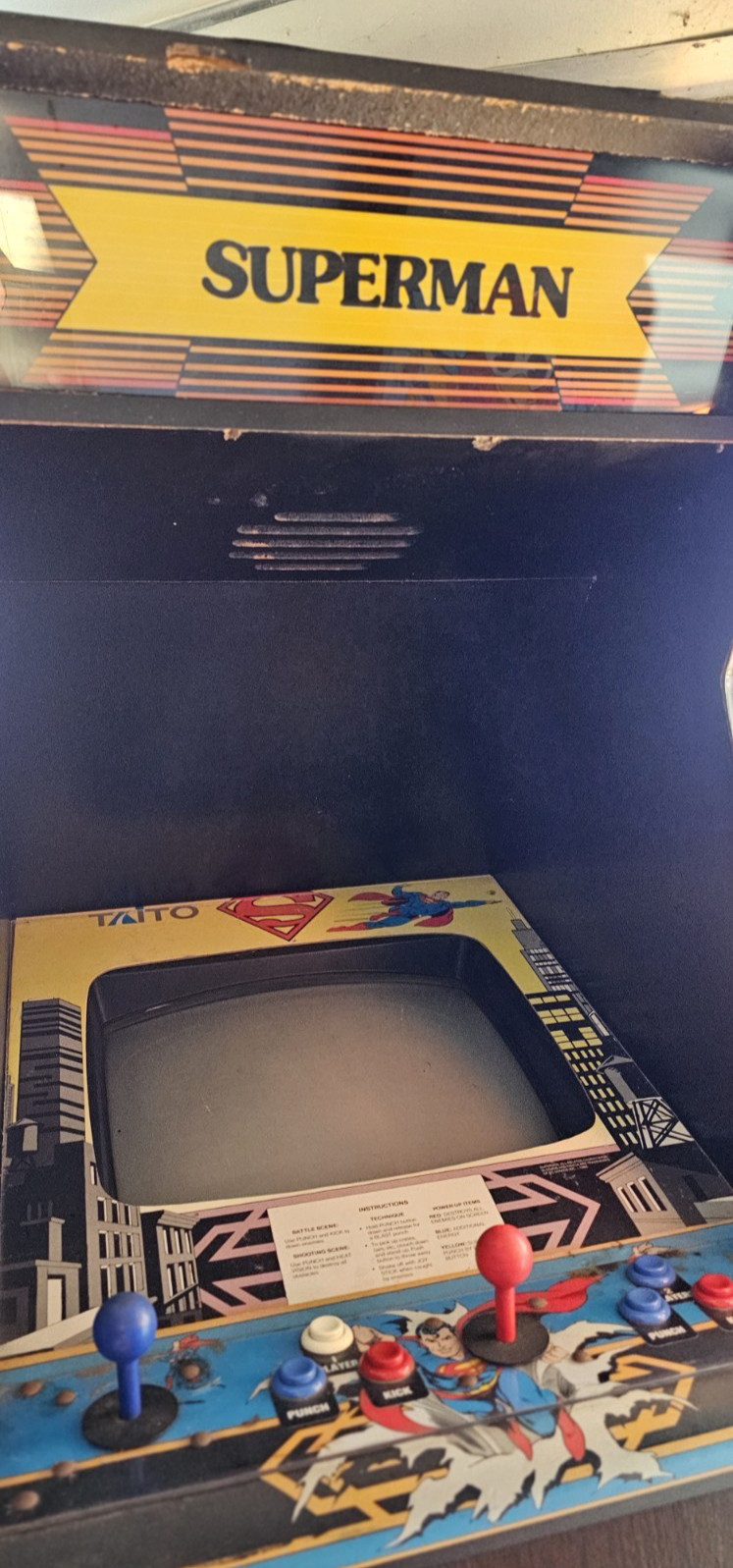 DC Superman Taito Full Size Vintage Arcade Video Game 1987 Working Recapped