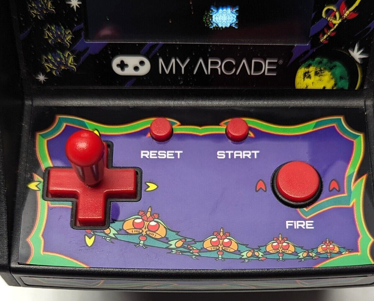 Micro Player Mini Arcade Machine Galaga Video Game Fully Playable 6.75in Color