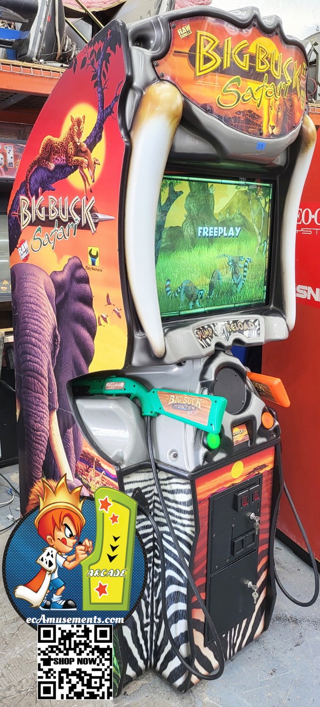 BIG BUCK HUNTER Pro SAFARI Full Size Arcade Shooting Game – WORKING GREAT! (S4)